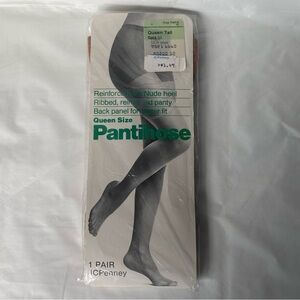 Vintage JCPenney Queen Size Tall Pantihose Nude Brown